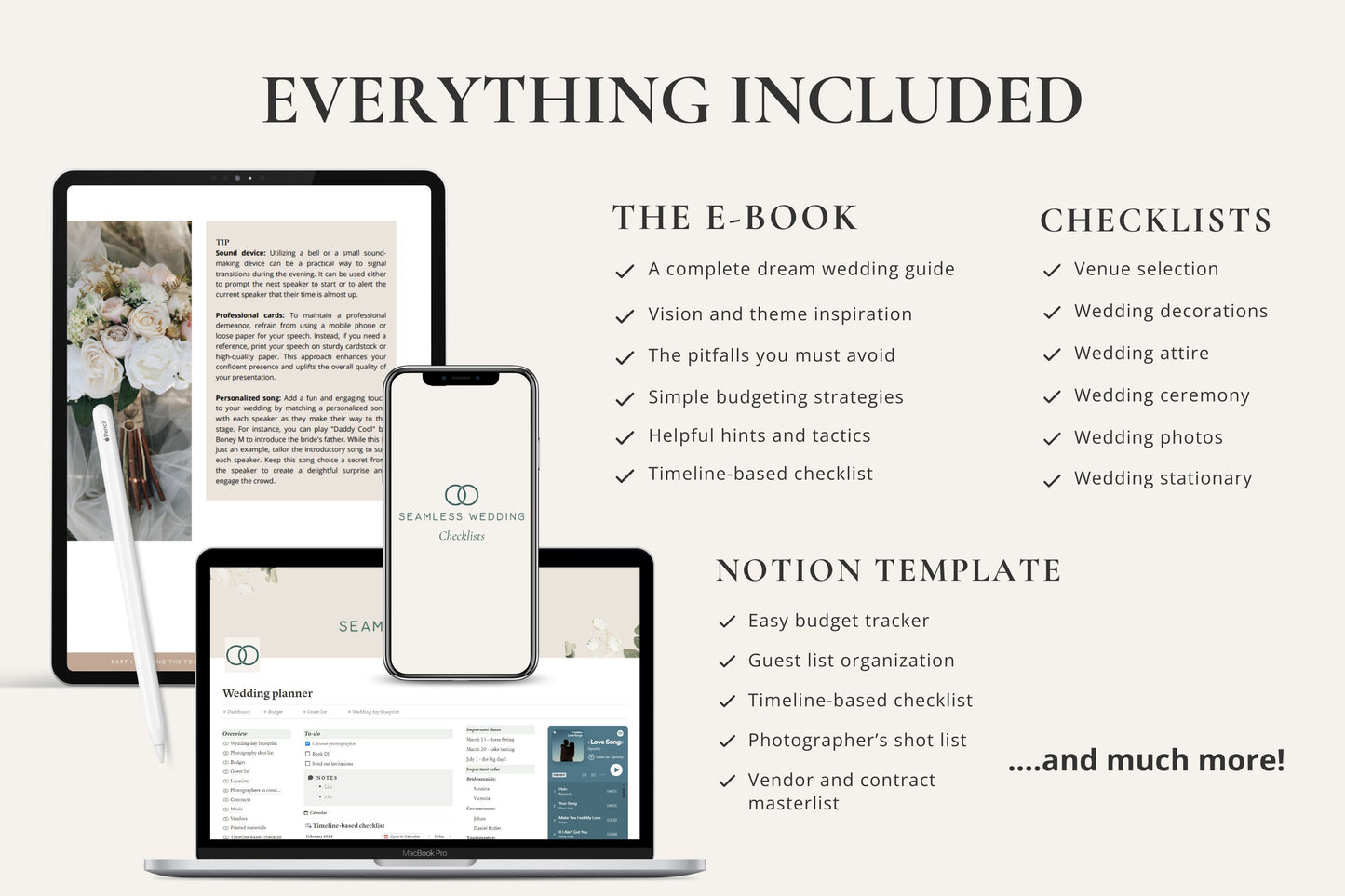 Seamless wedding planning bundle description 